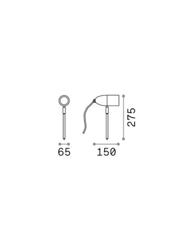 Projecteur extérieur en aluminium Mesures intérieures 1xG9
