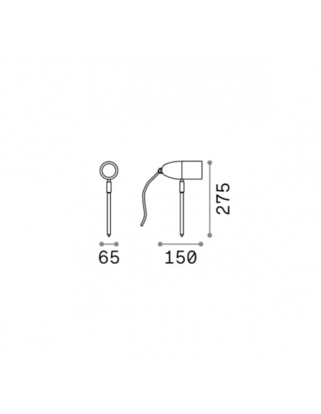Projecteur extérieur en aluminium Mesures intérieures 1xG9