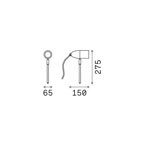 Projecteur extérieur en aluminium Mesures intérieures 1xG9