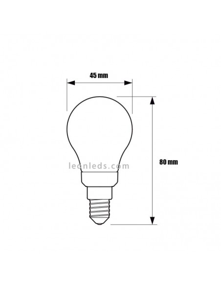 Bombilla LED Esferica Mate clasica de Philips | Bombilla P45 Esferica LED de Philips mate | LeonLeds Iluminación