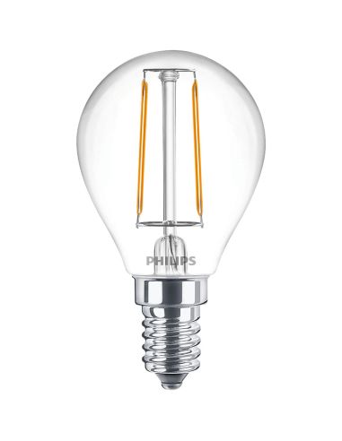 Bombilla LED esférica de filamento 2,2W - 25W P45 Philips | LeonLeds