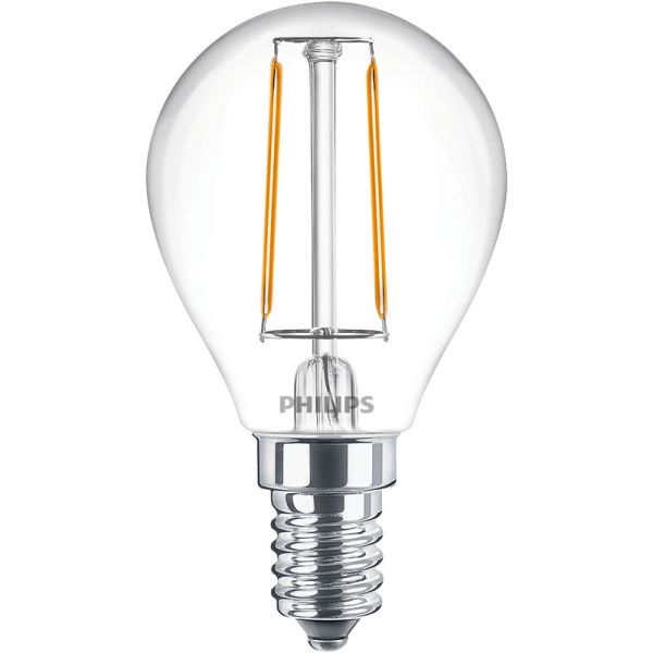 Bombilla LED esférica de filamento 2,2W - 25W P45 Philips | LeonLeds