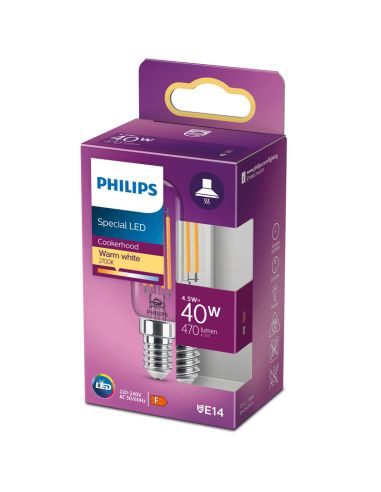 Bombilla LED E14 T25L 4.5W - 40W 2700K especial extractor 8718699783358 Philips | LeonLeds