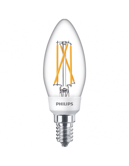 Ampoule bougie LED 5W - 40W Interrupteur de scène à filament 8718699772154 Philips | leonleds
