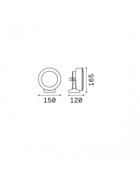 Mesures de l'applique d'extérieur articulée Tommy IP66