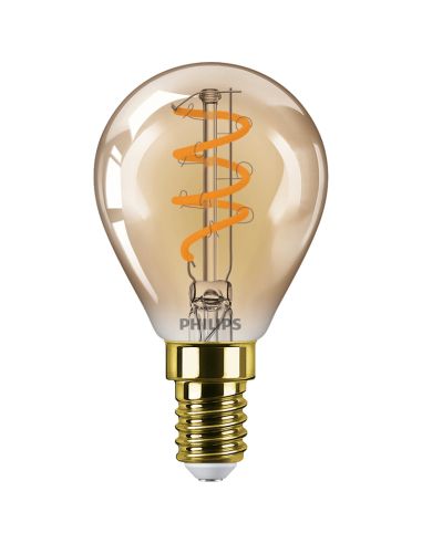 Bombilla LED Dorada esférica Gold Regulable 2,5W - 15W de Filamento P45 8719514315990 | LeonLeds