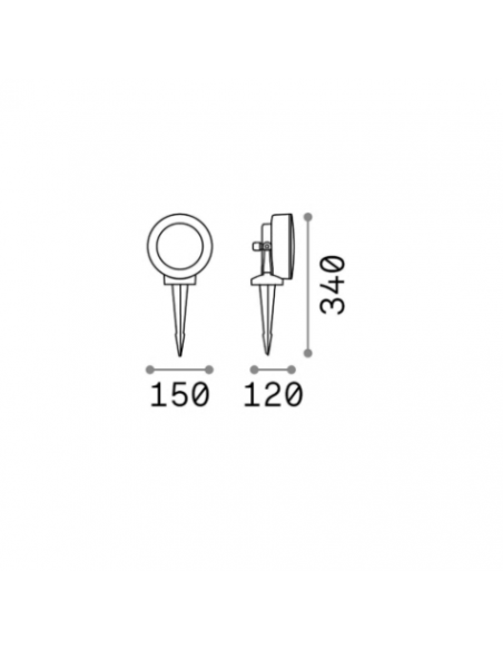 Projecteur d'extérieur avec évier Tommy mesures