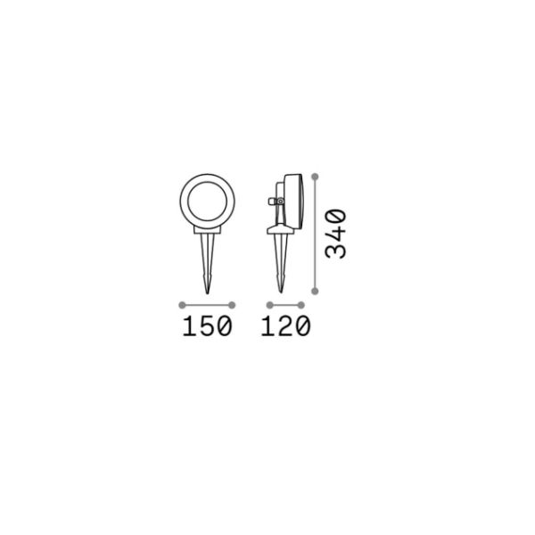 Projecteur d'extérieur avec évier Tommy mesures