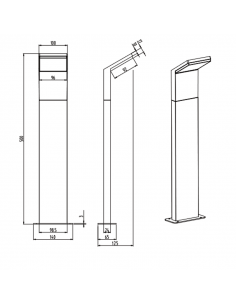 Baliza de pie LED exterior moderna Pearl 2