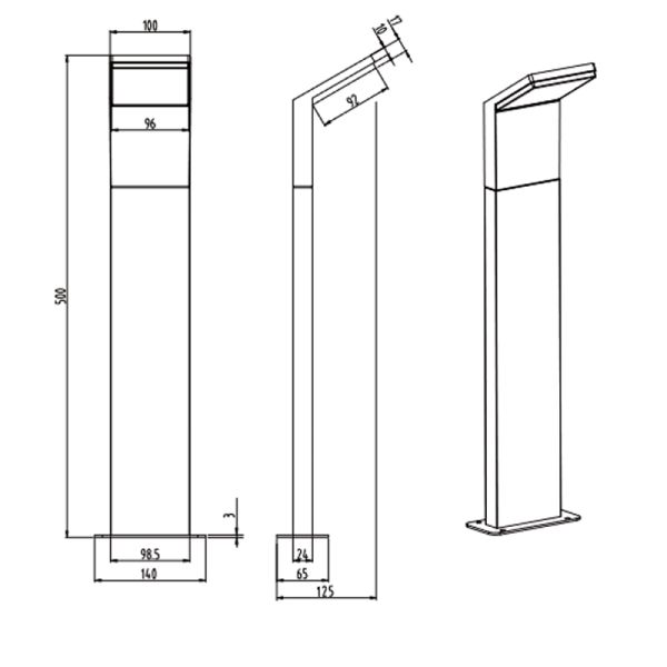 Balise de sol LED d'extérieur moderne Pearl mesures