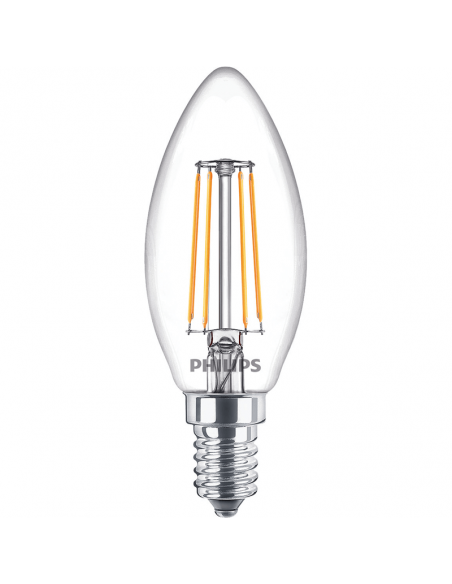 Lâmpada LED E14 4,3W - 40W Filamentos de Vela Pack 6 Unidades 2.700K 8718696775035 Philips | leonleds