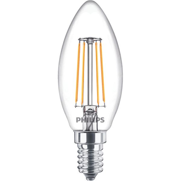 Lâmpada LED E14 4,3W - 40W Filamentos de Vela Pack 6 Unidades 2.700K 8718696775035 Philips | leonleds