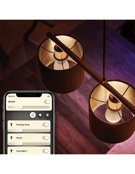 Bombilla LED esferíca inteligente Hue 470Lm 5,7w 2.700K Compatible con Alexa Google Home Philips | LeonLeds