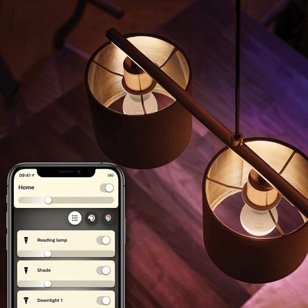 Bombilla LED esferíca inteligente Hue 470Lm 5,7w 2.700K Compatible con Alexa Google Home Philips | LeonLeds