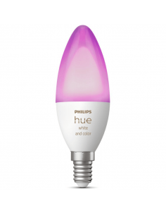 Bombilla LED vela inteligente 4W - 40W con Luz Blanca y de Colores Compatible con Alexa Google Home | LeonLeds
