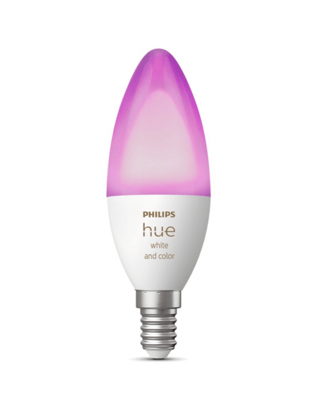 Bombilla LED vela inteligente 4W - 40W con Luz Blanca y de Colores Compatible con Alexa Google Home | LeonLeds