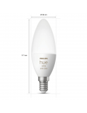 Dimensiones Bombilla LED vela inteligente 4W - 40W con Luz Blanca y de Colores Compatible con Alexa Google Home | LeonLeds