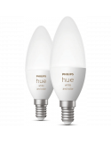 Pack de 2 Bombillas LED vela inteligente 4W - 40W con Luz Blanca y de Colores 8719514356610 Philips | LeonLeds