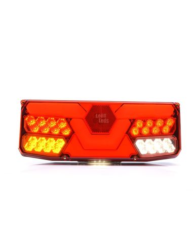 Luz traseira Can-Bus reflexiva Hexagonal Was Rigid truck 12V 24V com cabo | Leon Iluminação LED