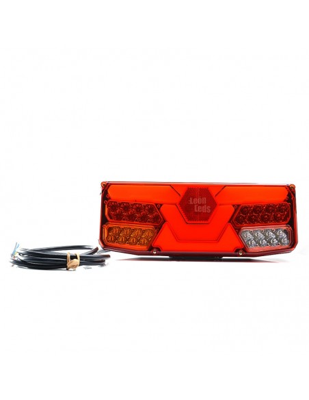 Luz traseira Can-Bus reflexiva Hexagonal Was Rigid truck 12V 24V com cabo | Leon Iluminação LED