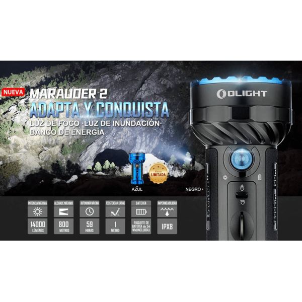 Tocha dual LED Marauder 2 potente...
