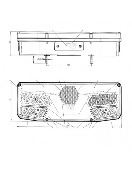 Piloto Trasero Can-Bus reflectante Exagonal Was Camión rígido 12V 24V con cable | LeonLeds Iluminación