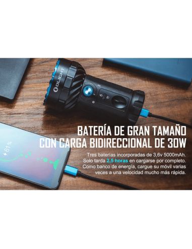 Linterna LED Marauder 2 salida dual potente 14000 lm batería