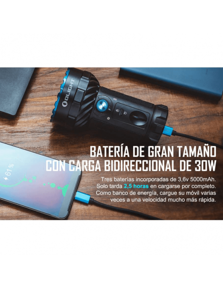 Linterna LED Marauder 2 salida dual potente 14000 lm batería