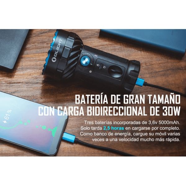 Lampe de poche LED Marauder 2 puissante batterie double sortie 14000 lm