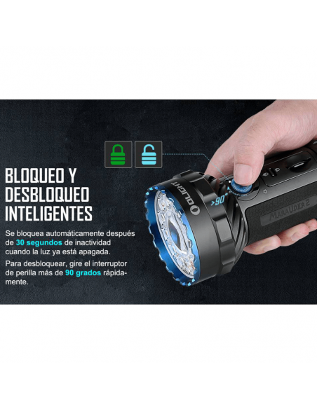 Linterna LED Marauder 2 salida dual potente 14000 lm inteligente