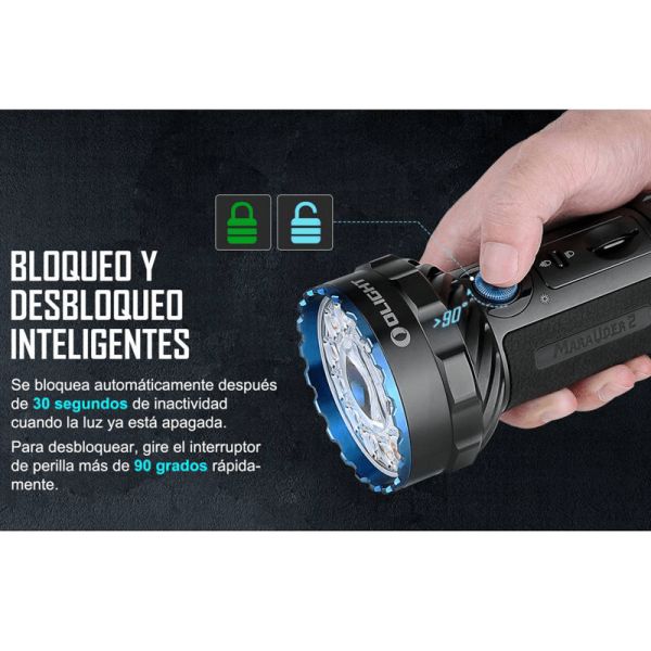 Linterna LED Marauder 2 salida dual potente 14000 lm inteligente