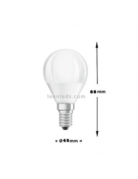 Osram Parathom  5.5W CL P Mate 827 Cálida Equivalente 40W Bombilla LED E14 P45 LedVance | LeonLeds Iluminación