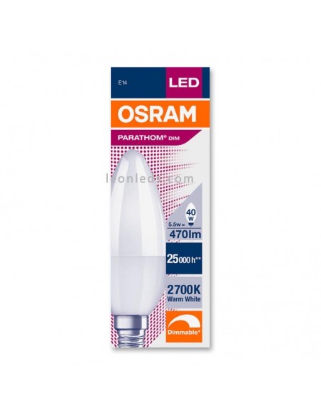 Osram Parathom Classic B E14 Candle 5W Dimmable Equivalent 40W LED Candle Bulb | Éclairage LeonLeds