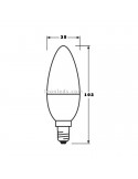 Dimensões Osram Parathom Classic B E14 Candle 5W Regulável 40W LED Candle Bulb | Leon Iluminação LED