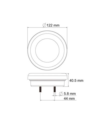 Feu arrière LED rond 3 fonctions 12/24 V 26043-1 Lucidity | LeonLeds