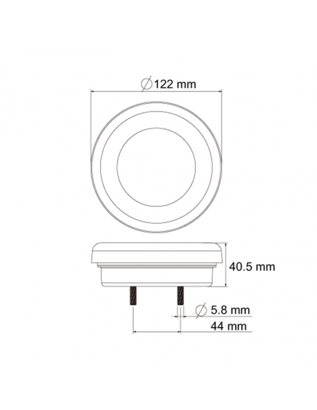 Dimensiones Piloto Trasero LED 3 Funciones Redondo 12/24V 26043-1 Lucidity | LeonLeds