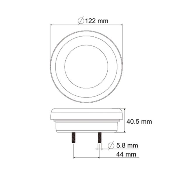 Feu arrière LED rond 3 fonctions 12/24 V 26043-1 Lucidity | LeonLeds