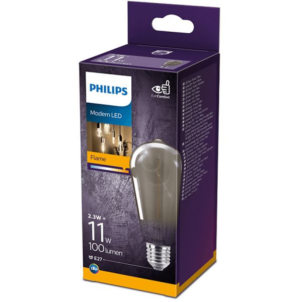Ampoule LED miroir ST64 Fumée E27 2,3W - 11W 1.800K 8718699759636 | leonleds