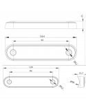 Diomensiones Piloto LED de Galibo con tulipa transparente 8 Leds FT-073 LED LONG | LeonLeds