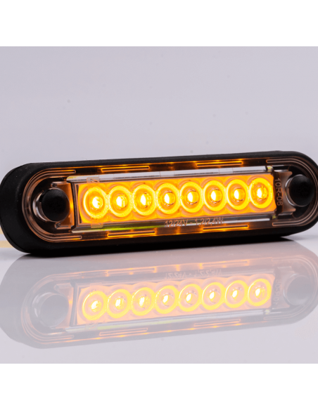 Veilleuse LED Jauge Ambre avec tulipe transparente 8 Leds FT-073 Z LED LONG | leonleds