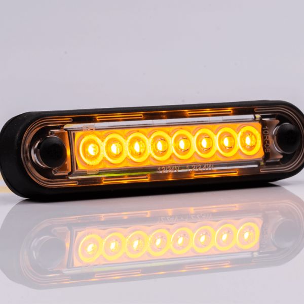 Piloto LED de Galibo ambar con tulipa transparente 8 Leds FT-073 Z LED LONG | LeonLeds