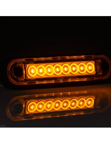 Veilleuse LED Jauge Ambre avec tulipe transparente 8 Leds FT-073 Z LED LONG | leonleds