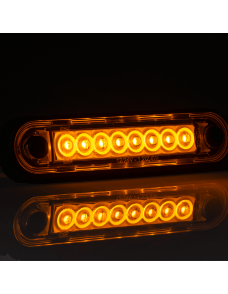 Piloto LED de Galibo ambar con tulipa transparente 8 Leds FT-073 Z LED LONG | LeonLeds