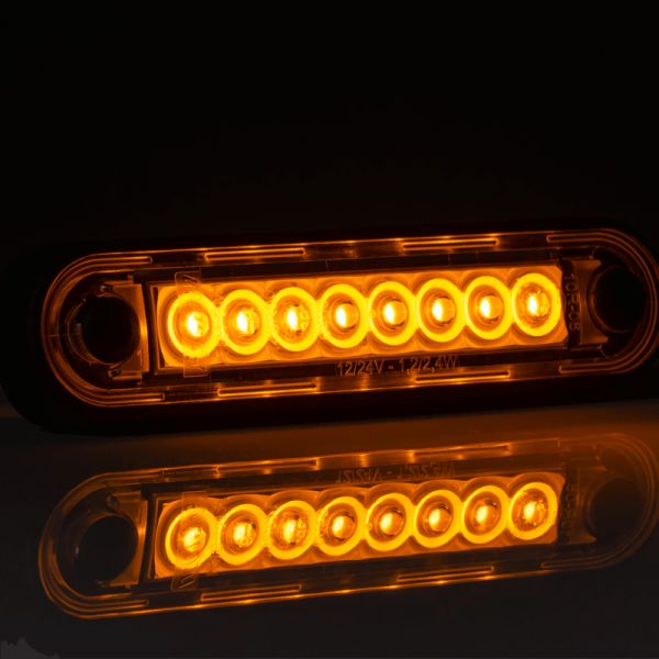 Piloto LED de Galibo ambar con tulipa transparente 8 Leds FT-073 Z LED LONG | LeonLeds