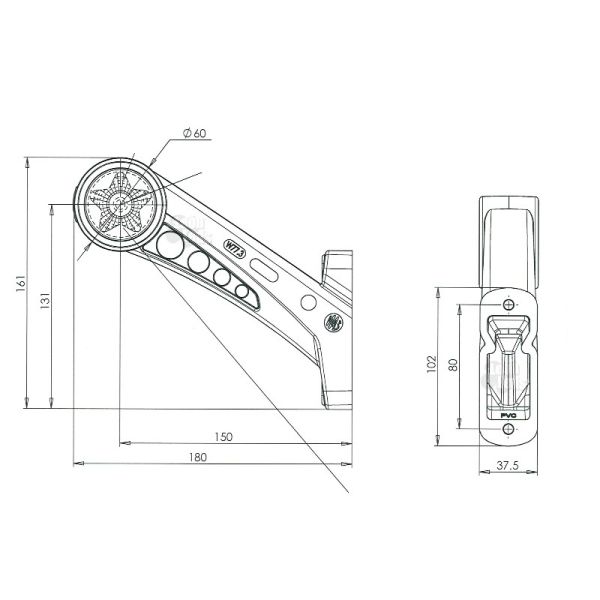 Dimensiones Cuerno LED 3 Funciones con brazo largo 12V y 24V W777.3 892 con 0,5 metros de cable Was | LeonLeds