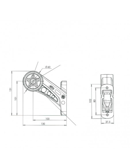 Dimensiones Cuerno LED Corto 3 Funciones W77.4STAR Was 894 | LeonLeds Iluminación