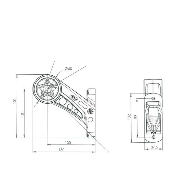 Dimensions Klaxon LED court 3 fonctions W77.4STAR Was 894 | Éclairage LeonLeds