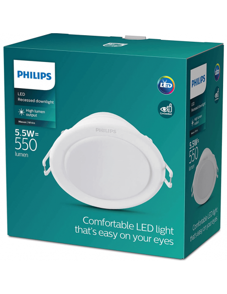 Spot LED rond blanc Philips 6W 550Lm | LeonLeds
