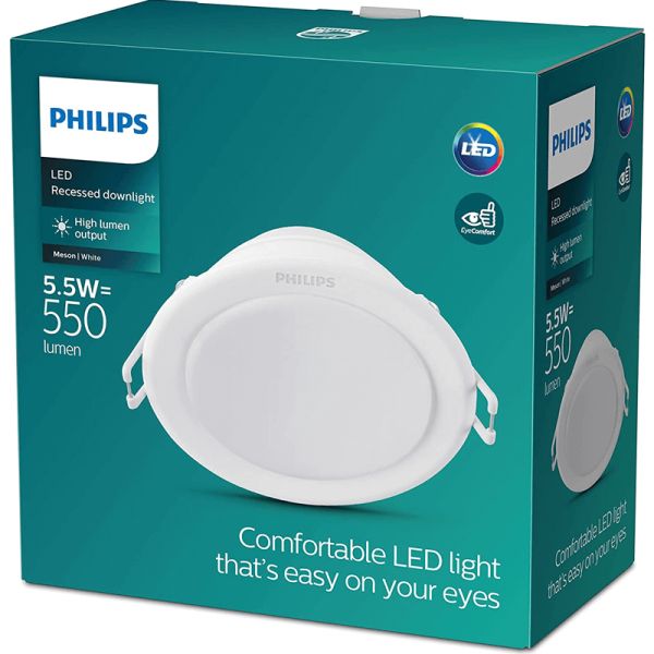 Downlight LED redondo 6W 550Lm blanco Philips | LeonLeds