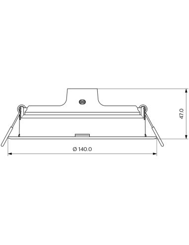 Dimensions du spot encastré rond LED blanc Philips Meson 13W | LeonLeds